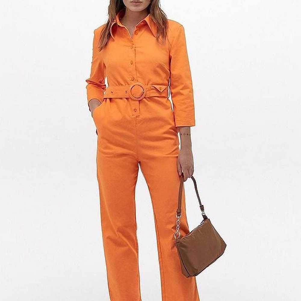 House of Sunny Orange Boiler Suit Jumpsuit